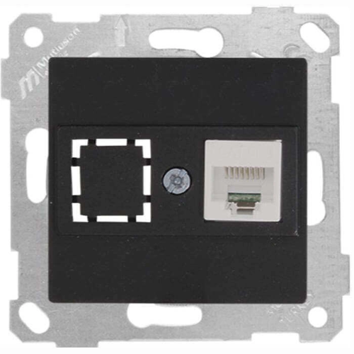 Rita - Розетка 1хRJ-45 кат. 5e UTP, черный мат  2200-136-0184