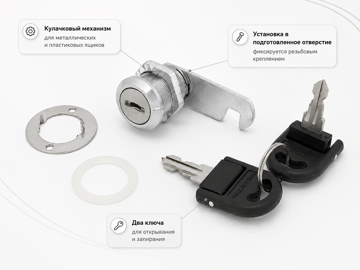 Замок мебельный (почтовый) Palladium ML-20, никель