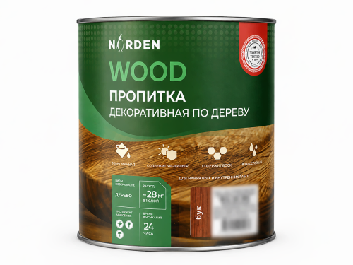 Пропитка декоративная NORDEN WOOD, бук, 2,25 кг