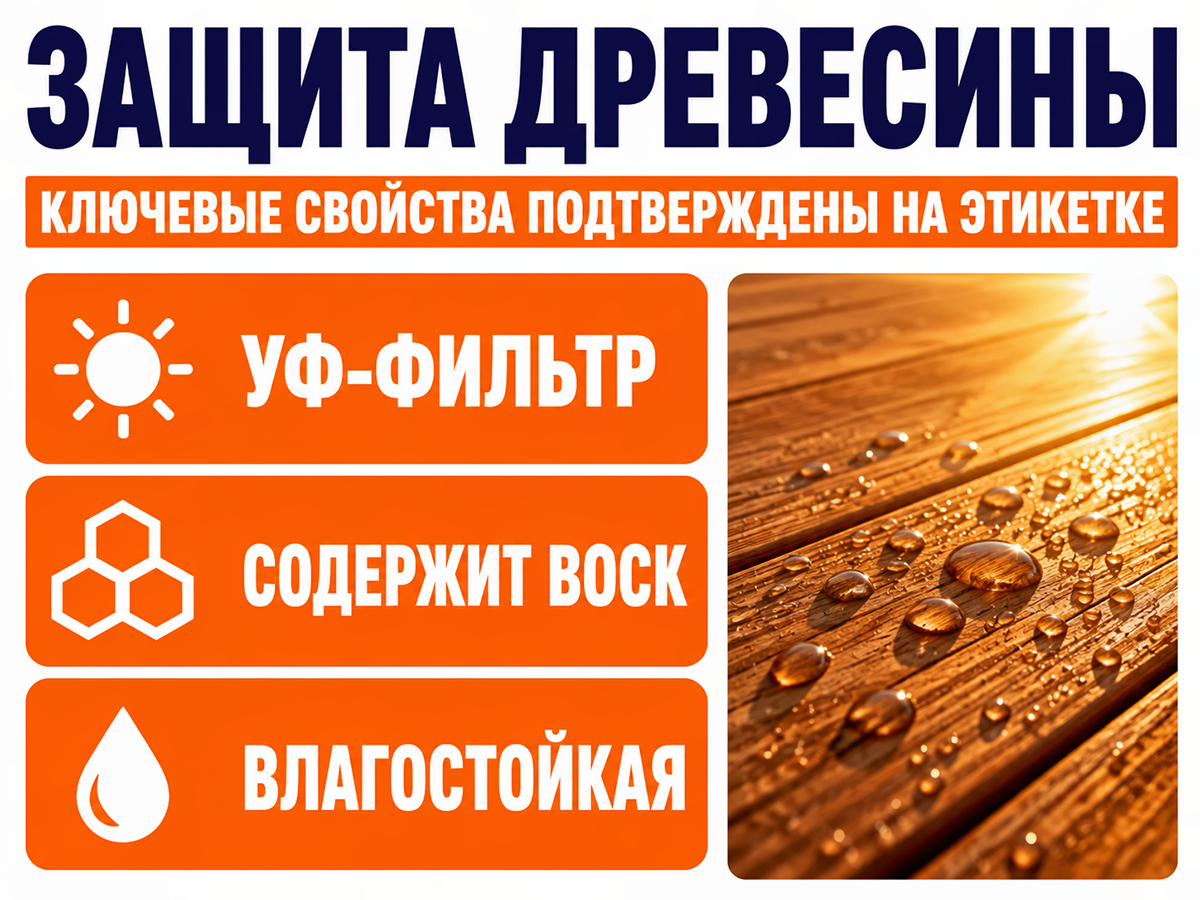 Пропитка декоративная NORDEN WOOD, тик, 2,25 кг фото 4