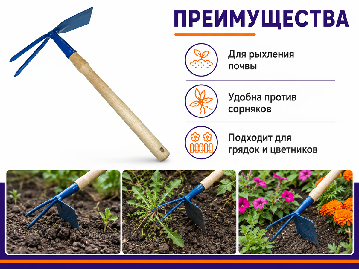 Мотыжка МК-2 М с ручкой фото 2