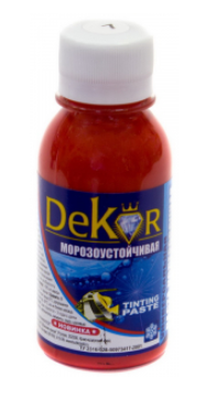 Паста колерная  "DEKOR" темно-красный №7 0,1 кг