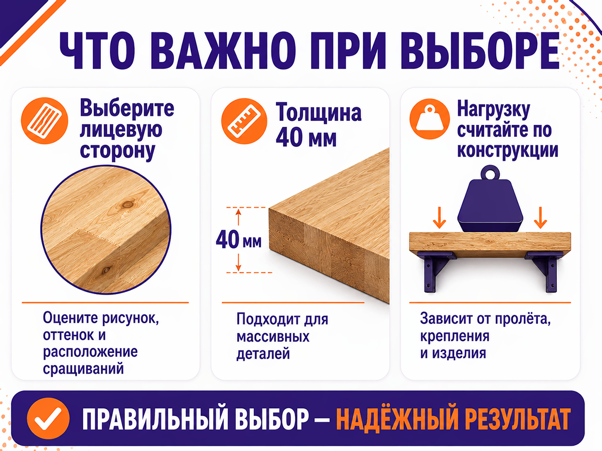 Мебельный щит из дуба сращённый, 1500×300×40 мм, сорт BC фото 5