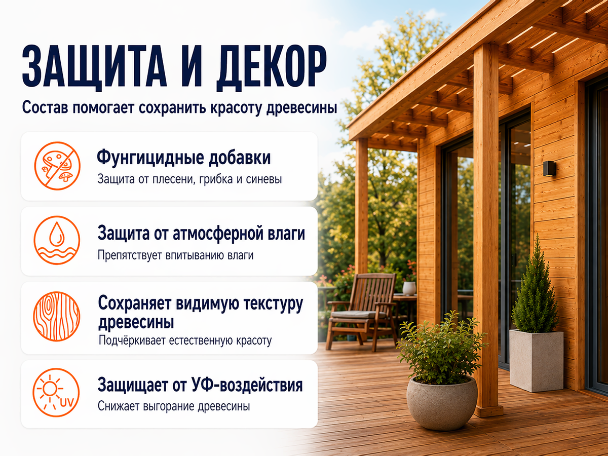 Состав PROFITEX декоративно-защитный для древесины «Сосна», 3 л (2,2 кг) фото 3