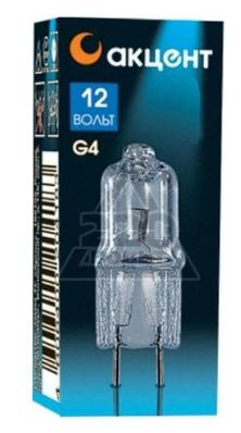 Лампа галогенная  АКЦЕНТ JC 12В  35W G4 капсульная прозрачная