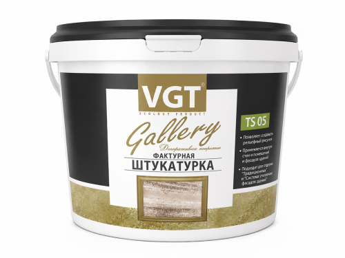 Штукатурка декоративная фактурная VGT Gallery TS 05, белая, 18 кг