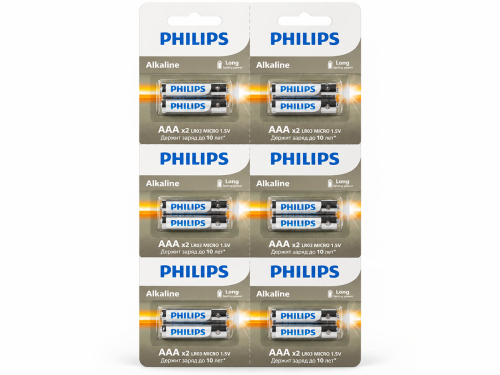 Philips батарейки Power Alkaline AAA (LR03), 1,5 В, 12 шт