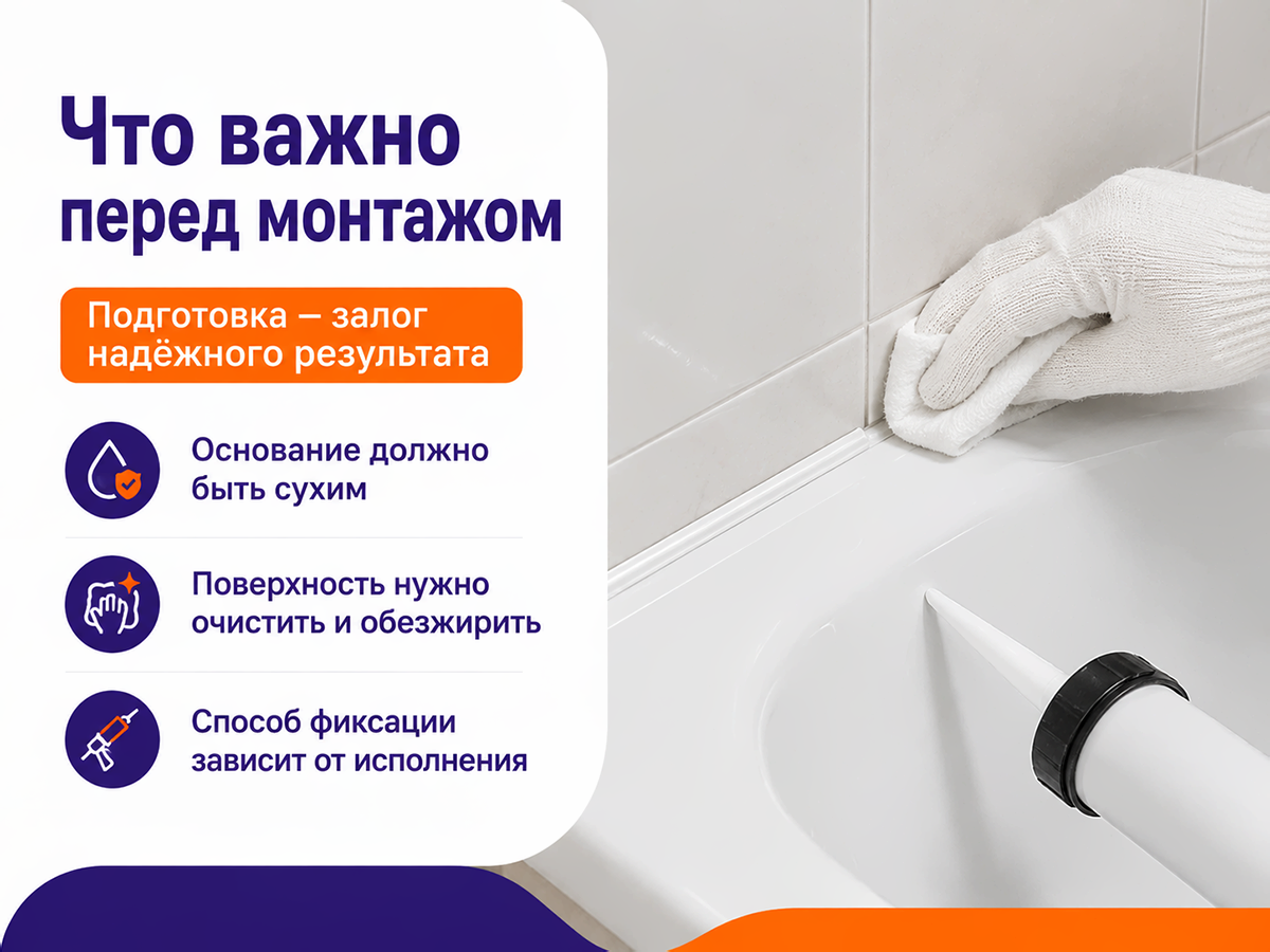IDEAL бордюр для ванны «Идеал», белый, 2 м фото 5