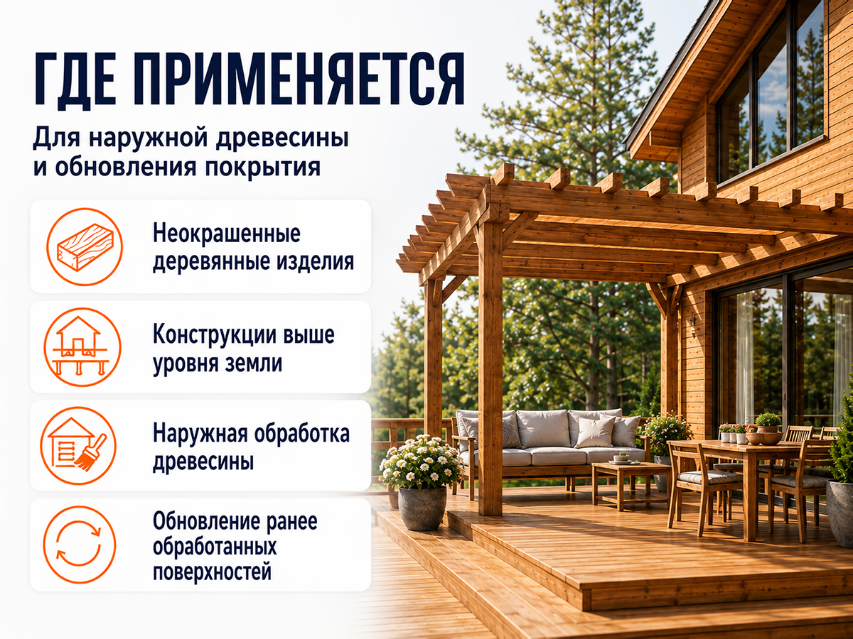 Состав PROFITEX декоративно-защитный для древесины «Сосна», 3 л (2,2 кг) фото 4