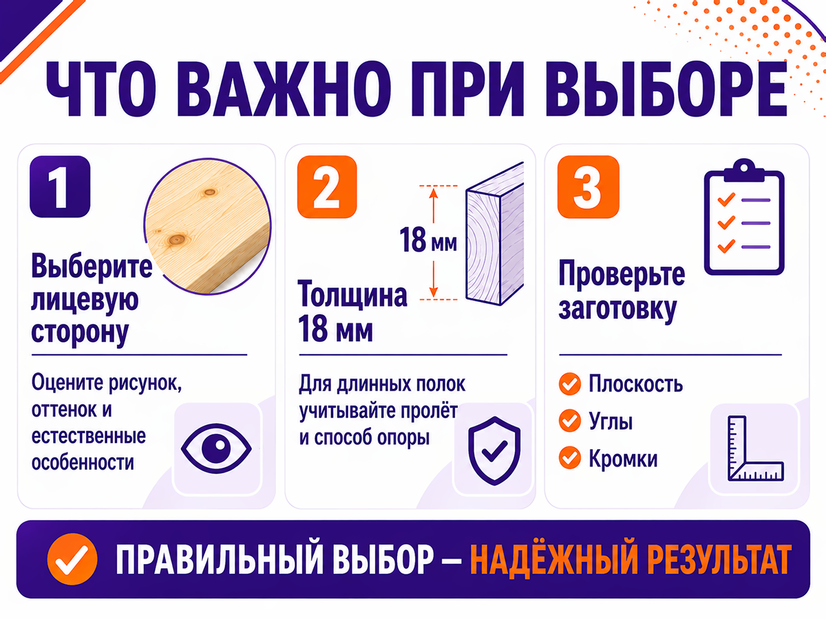 Мебельный щит из сосны/ели 1600×400×18 мм, сорт 1/2