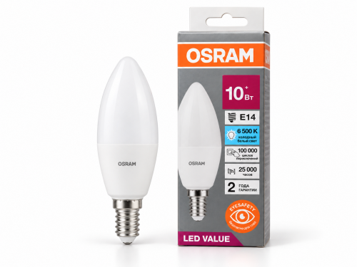 Светодиодная лампа Osram LVCLB75, 10 Вт, E14, 6500 К