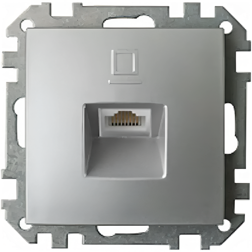 Розетка РК18-007 серебро компьютерная