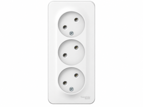 Systeme Electric розетка тройная Blanca BLNRA000311, без заземления и шторок, 16 А, 250 В
