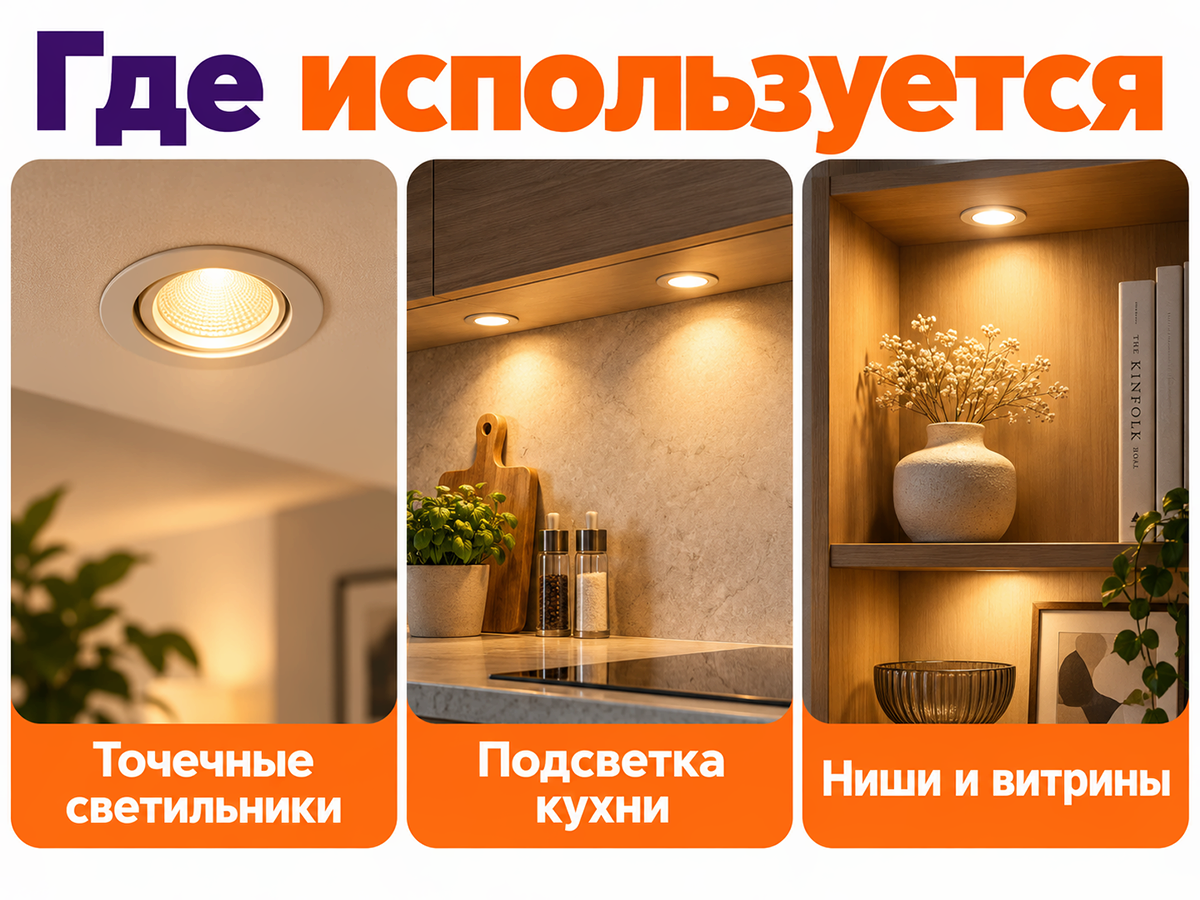 Белсвет лампа светодиодная LED M MR16, 8 Вт, 3000 K, GU5.3 фото 3