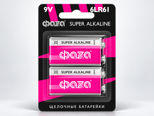 ФАZА батарейки Super 9 В (6LR61), 2 шт