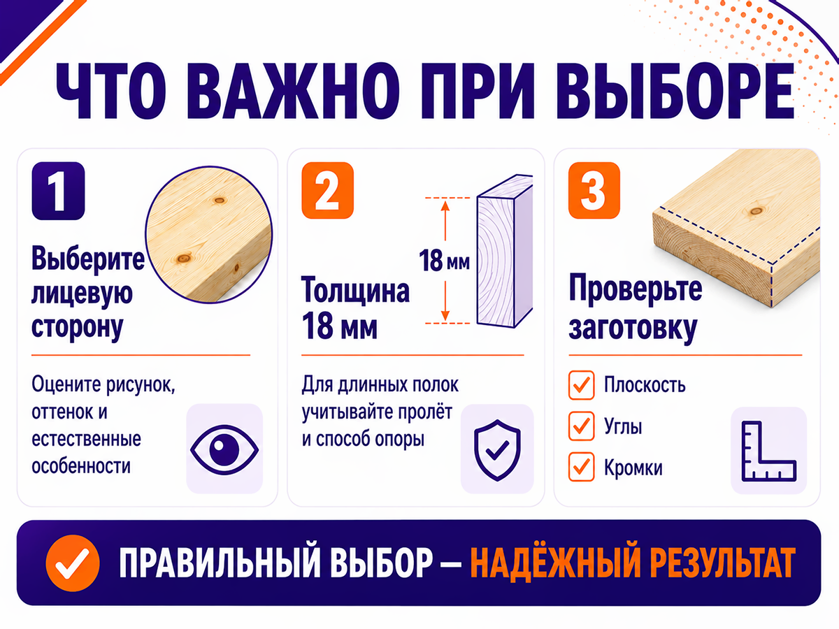 Мебельный щит из сосны/ели 1500×150×18 мм, сорт 1/2