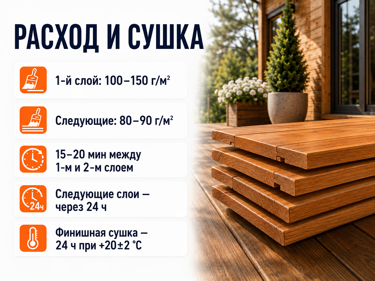 Состав PROFITEX декоративно-защитный для древесины «Груша», 1 л (0,7 кг) фото 5