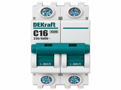 Автоматический выключатель DEKraft ВА-101, 2P, C16, 4,5 кА, 11066DEK