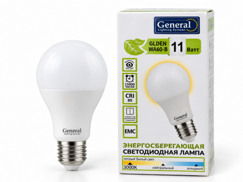 Лампа светодиодная General GLDEN WA60-B, 11 Вт, E27, 3000 К