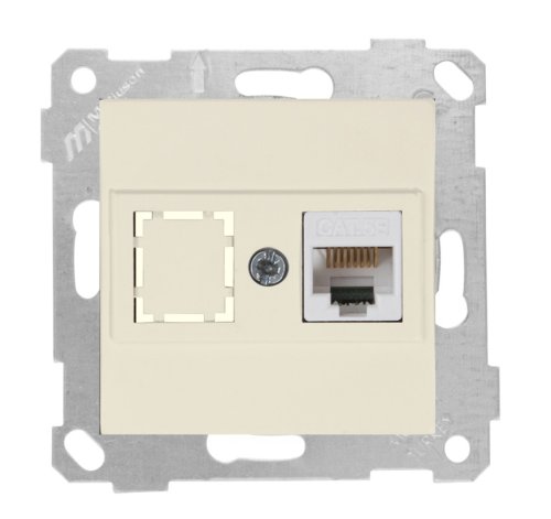 Rita - Розетка 1хRJ-45 кат. 5e UTP, слоновая кость