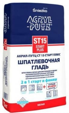 Sniezka шпаклёвка ACRYL-PUTZ ST15 Старт Плюс, 15 кг