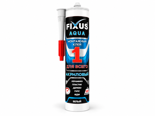 Клей монтажный FIXUS AQUA-100, белый 001, 280 мл