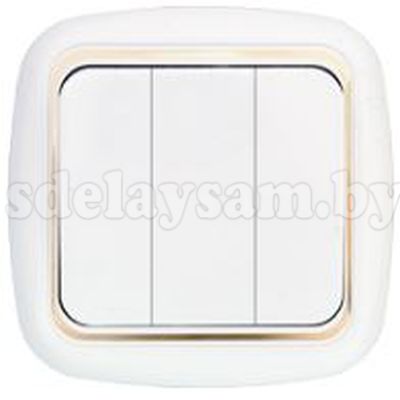 Выключатель С05 6-170 (зол.рамка) трехклавишный