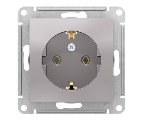 ATN000343 ATLASDESIGN РОЗЕТКА с заземлением, 16А, механизм, АЛЮМИНИЙ