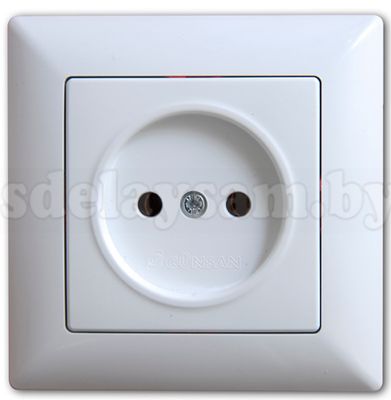 GUNSAN Розетка одинарная белая без рамки