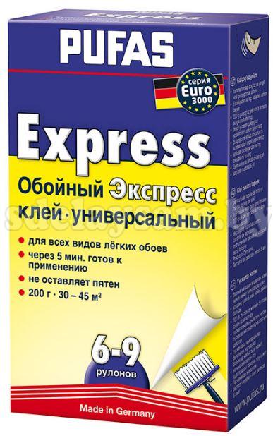Клей обойный PUFAS Экспресс EURO 3000 (6-9 рулонов) 200 г