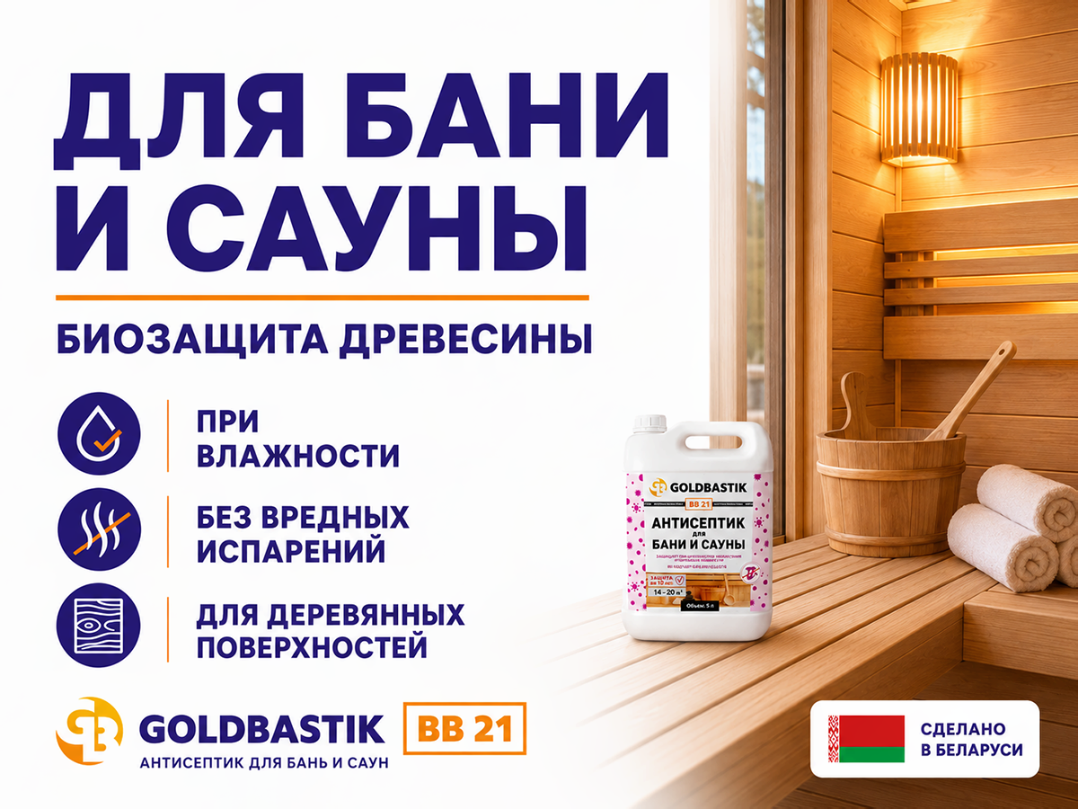 Антисептик для бань и саун GOLDBASTIK BB 21, 5 л фото 2