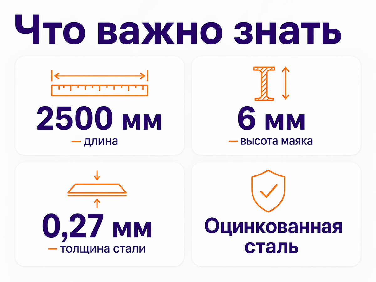 LIHTAR маяк штукатурный оцинкованный, 6×2500 мм, 0,27 мм фото 4