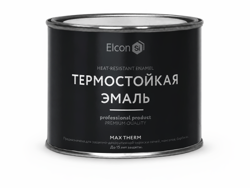 Эмаль термостойкая Elcon Max Therm, серебристая, до 700 °C, 0,4 кг