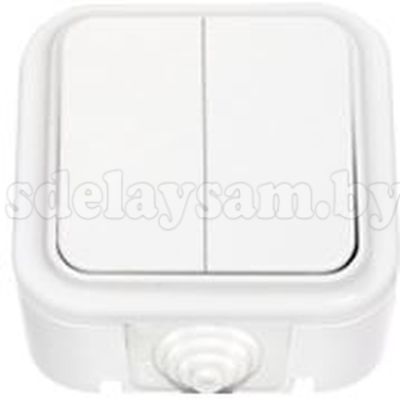 Выключатель А5 6-224 двухклавишный брызгозащищенный открытой установки