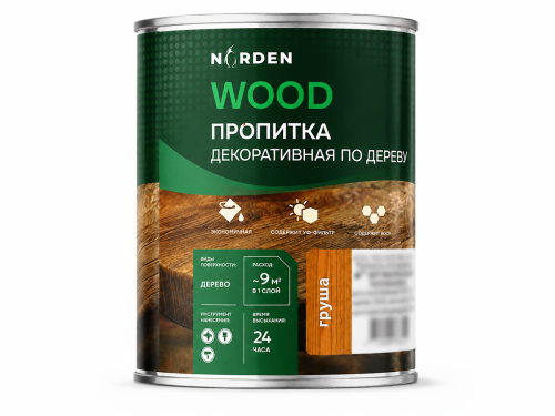 Пропитка декоративная NORDEN WOOD, груша, 0,75 кг