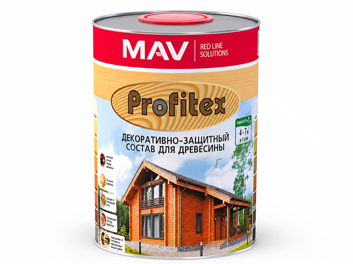Состав PROFITEX декоративно-защитный для древесины «Белый», 1 л (0,7 кг)