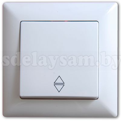 GUNSAN Выключатель одинарный (без рамки) проходной белый