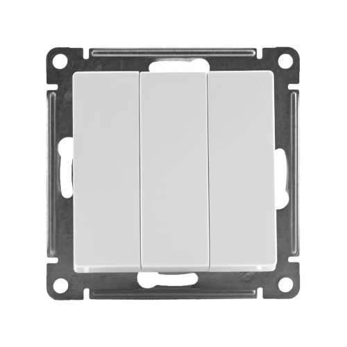 ATN000131 ATLASDESIGN 3-клавишный ВЫКЛЮЧАТЕЛЬ, сх.1+1+1, 10АХ, механизм, БЕЛЫЙ