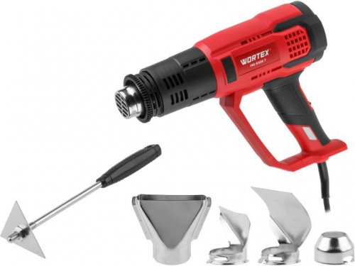 Термовоздуходувка WORTEX HG 6124 T в кор. + набор сопл 2000 Вт, 2 режима., 60-600 °С, арт.1334742