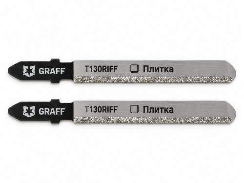 Пилки для электролобзика GRAFF Master T130RIFF, по плитке, 50 мм, 2 шт.