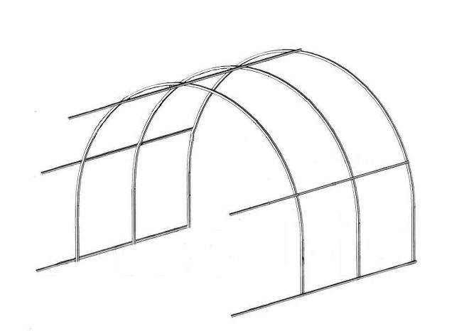 Удлинение теплицы (труба 20х40х0.8) шаг 0,67 м.
