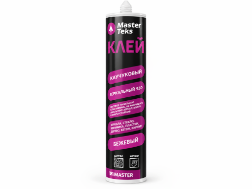 MasterTeks клей ProfiMaster 930, каучуковый, для зеркал, бежевый, 400 г