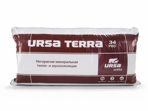 URSA утеплитель TERRA 34 PRO, 1250×610×50 мм