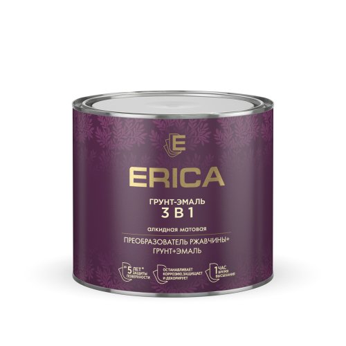 ГРУНТ-ЭМАЛЬ 3 в 1 Erica СЕРАЯ 1,8 кг