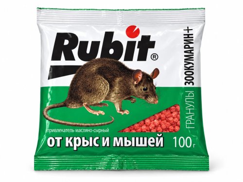 Гранулы от крыс и мышей Rubit «Зоокумарин+», сырные, 100 г