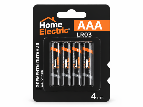 Home Electric батарейки AAA (LR03), 1,5 В, 4 шт