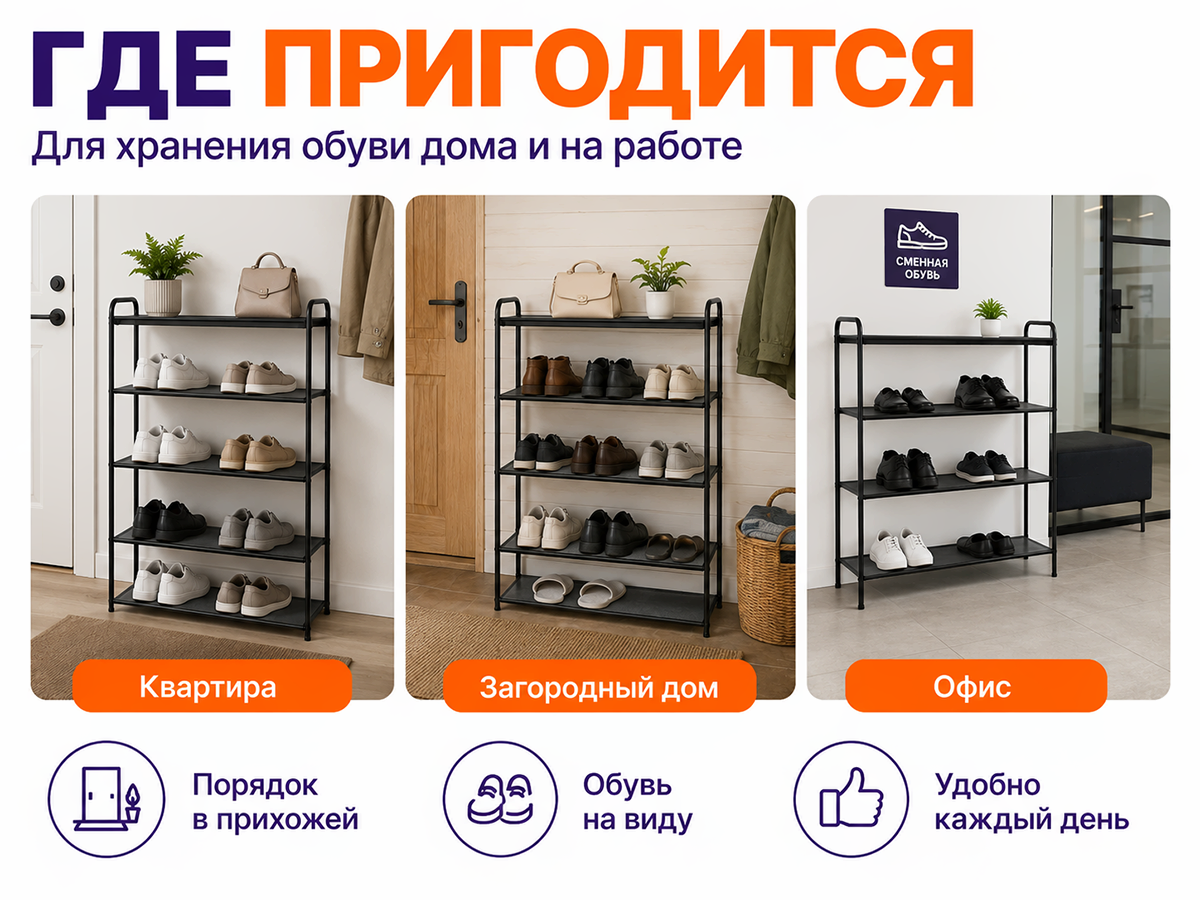 ЗМИ подставка для обуви Верона 34, графит фото 3