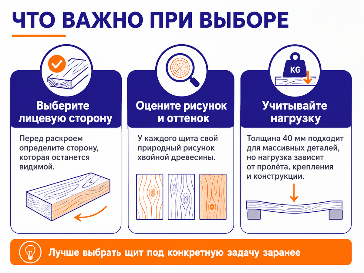 Мебельный щит из хвойных пород, 800×400×40 мм, сорт 1/2 фото 4