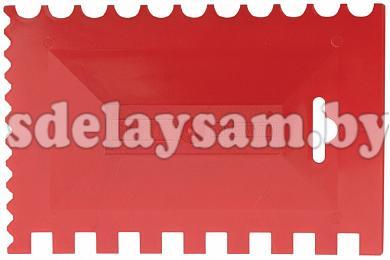 Шпатель для клея зубчатый пластмассовый комбинированный, 17x11см