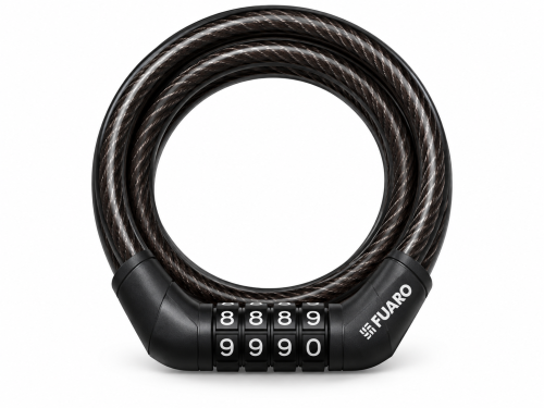 Замок тросовый кодовый FUARO PL-BIKE-12120-CODE, 12 × 1200 мм